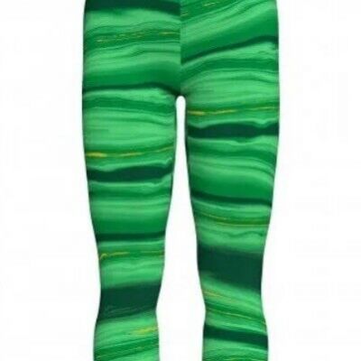 New Lularoe TC Size 12-18 Halloween Green Tie Dye Stripe Leggings Mummy