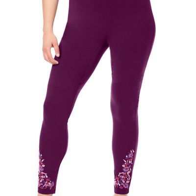 Roaman's Women's Plus Size Side Embellished Legging