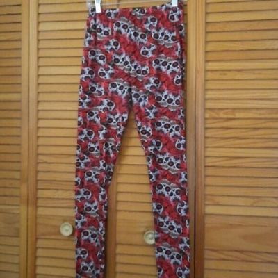 Legging Army Red Sugar Skull Buttery Soft Leggings Plus Size 14-20