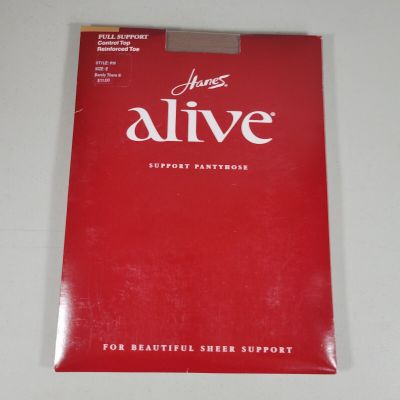 Hanes Alive Full Support Control Top 810 E Barely There Reinforced Toe Pantyhose