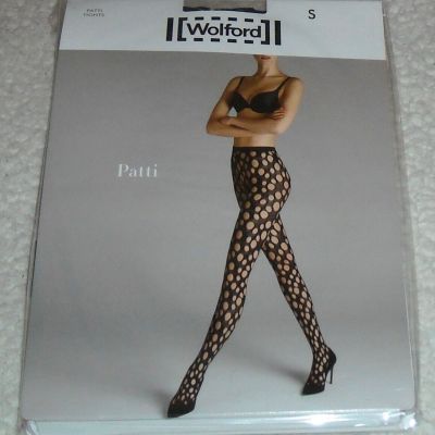 NWT Women's Wolford Patti Net Tights Color Black  Size S Style 19191