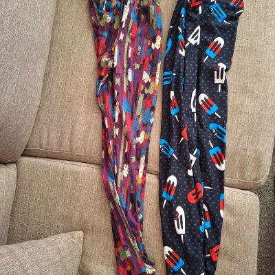 LuLaRoe Leggings One Size Fits Most & Tween Multicolor & Popsicle Pants