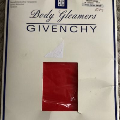 Givenchy Body Gleamers Shimmery Ultra Sheer Leg Control Pantyhose Rouge Size E