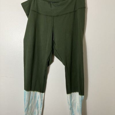 J Jill Fit Breathe Cotton Leggings Womens Sz 2XL Green Athletic Comfort Stretch