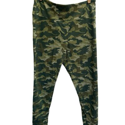 Style & Co Leggings Womens XXL Green Camo High Waist Activewear #3268