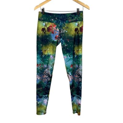 Onzie Leggings Womens Medium Large Charlie Colorful Floral Nature Galaxy Print