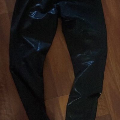 Z By Zella Size Medium Black Shiny leather Look Leggings