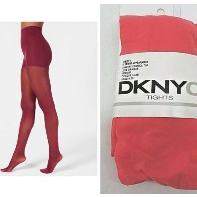 DKNYC 0B571 Women SMALL   Luxe PASSION Pink Opaque Control Top Tights  $14.50