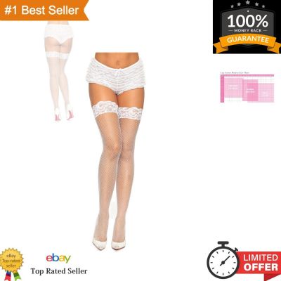 Confident Fit: Women's One-Size Stay-Up Fishnet Stockings with Backseam