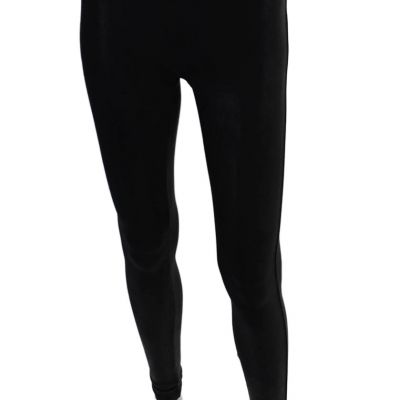 Spanx Womens Stretch Shiny Mid-Rise Activewear Ankle Leggings Black Size S