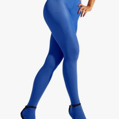 Sofsy Opaque Tights Pantyhose Italy Matte High Waist Royal Blue 40 Den 2-S New