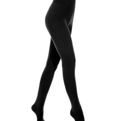 Opaque Tights for Women, 80D Solid Color Soft Tights, Large-X-Large Black