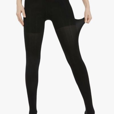 Luckmeey Women’s Black Tights L-XL Semi-Opaque Tummy Control