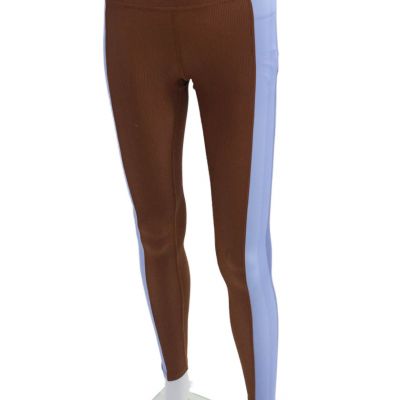 Beach Riot Sport Womens Color Block High Rise Pants Leggings Brown Blue Size XS