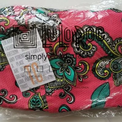 Lularoe Paisley Scroll Floral TC Leggings Dots on Bright Pink UNICORN New RARE!