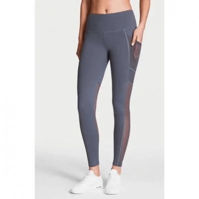 Victoria Sport Knockout Blue Gray Mesh Athletic Leggings Size M