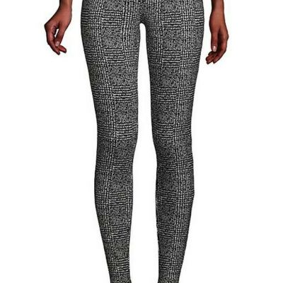 NEW Lands End Sz PL (14-16) Starfish Mid Rise Leggings Glen Plaid Black White