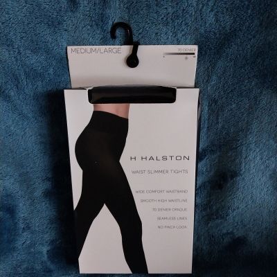 H Halston Women's Waist Slimming  Tights Size Medium/Large (Black)