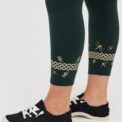 Torrid Green Crop Leggings - Outlander Celtic Band Size 00 10 Medium NWT