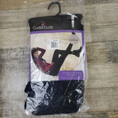 Cuddl Duds Legging Sz 2X Double Plush Velour Full Length Leggings NEW NWT Black