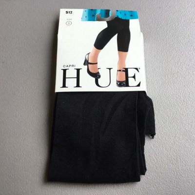 NWT Women’s 1 Hue Opaque Capri Tights Light Control Size 3 Black #663G