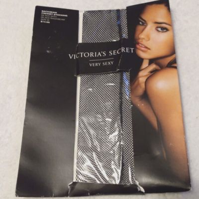 Victoria's Secret Very Sexy Black Fishnet Backseam Stockings Size B NIP