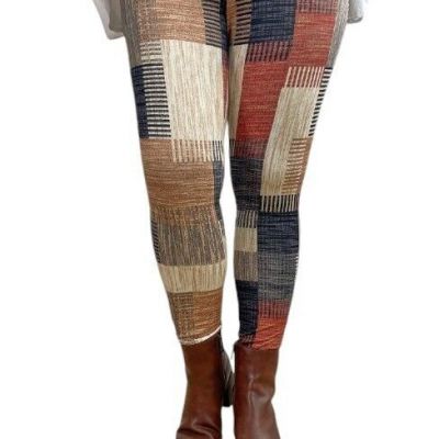 Patchwork Printed Leggings ~  Women's Plus Size ~ 1XL #173