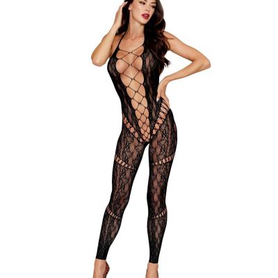 Dreamgirl Seamless Lace Bodystocking - Black