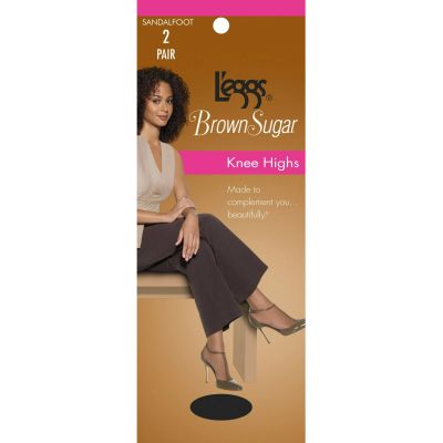 L'eggs® Women's Brown Sugar Knee High Sheer Toe 2 Pairs 