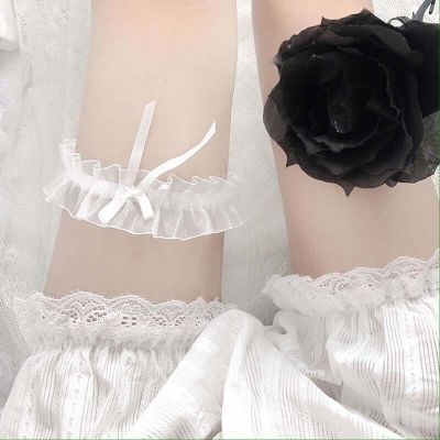 Women Bow Leg Ring Costume Lace Floral Garters Belt Leg Loop Girls Stock- W