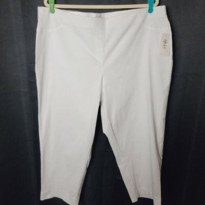 Style & Co. White Mid-Rise Comfort Waist Capri Leggings Women's Size 22W