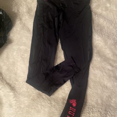 Victoria’s Secret PINK Rutgers University  Shiny Black Leggings*Millenial 2000s