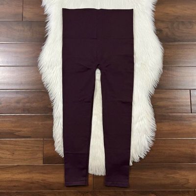 Spanx Plus Size 1X Maroon Wine Look At Me Now Cropped Leggings Pant