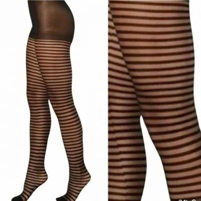 Women's INC International Concepts Horizontal Ribbon Tights Black Size S/M