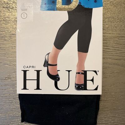 NWT HUE Opaque Capri Tights w/ Light Control Size 1 Black