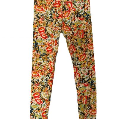 LuLaRoe Leggings Pants Multicolor Floral Print One Size Soft Spandex Yoga Pants