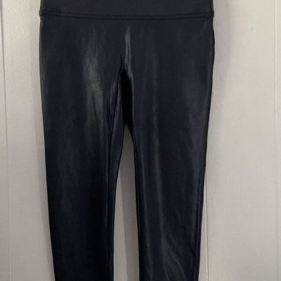 SPANX Faux Vegan Leather Leggings Style#2437 Size Large Black NWOT