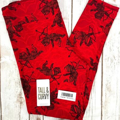 LuLaRoe Leggings Tall and Curvy TC (12-18) Buttery Soft Valentine's Day NWOT