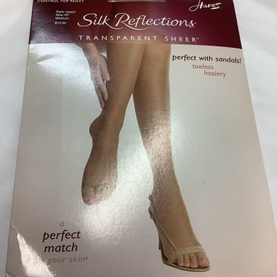 Hanes Silk Reflections Toeless Control Top Pantyhose Size EF 230521/WTD