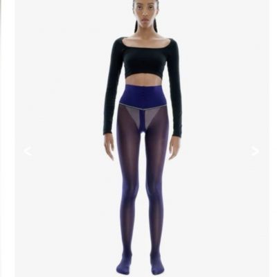 Sheertex control top sheer rip resist tights in Eggplant - Large