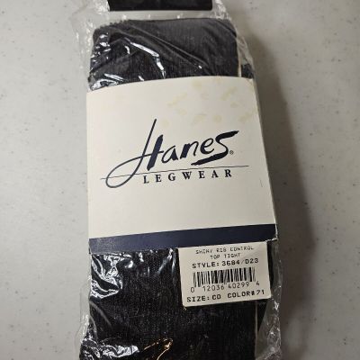 NOS Hanes Legwear Style 3682 Tights Size CD Color 71 Original Package Shiny Rib