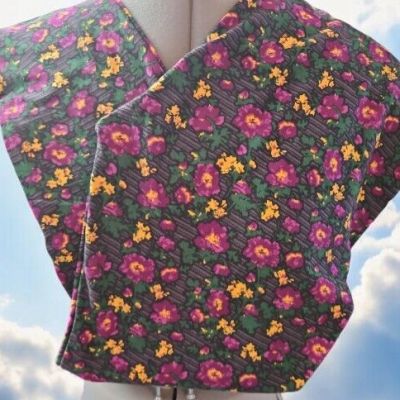 NWT LuLaRoe Leggings Floral Pattern Green Gray Plum Yellow Size TC