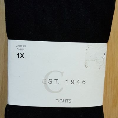 Est. 1946 BlackBasic Opaque Tights, 1X (140 - 180lbs)