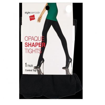 Hanes Style Essentials Opaque Shaper Tights Size S/M Black Control Top New