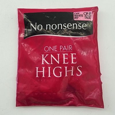 No Nonsense Comfort Top Knee High Stockings Premium Nylon J97 Off White One Size