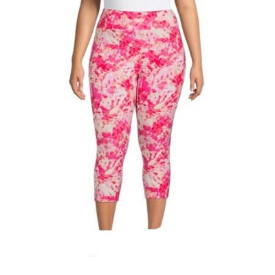 Ladies Plus Capri Leggings  Size Pink Size  1X Pink Watercolor New