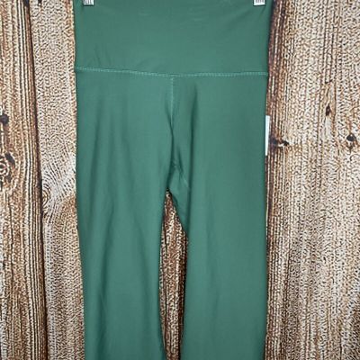 Old Navy Active Women's Capri Leggings Green Powersoft High Rise Go Dry Size XS