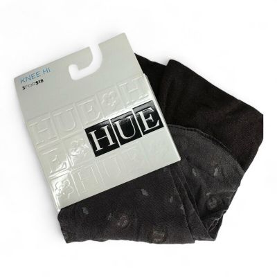 HUE Ditzy Floral Knee Hi Womens One Size Espresso Brown 1 Pair NEW