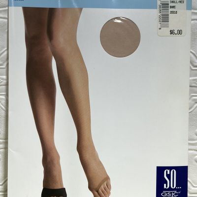 GSJC No-Toes Toeless Pantyhose Control Top S/Med Bare