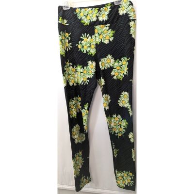 Lularoe Leggings Womens Plus Size TC Tall and Curvy Floral Green Black Daisies